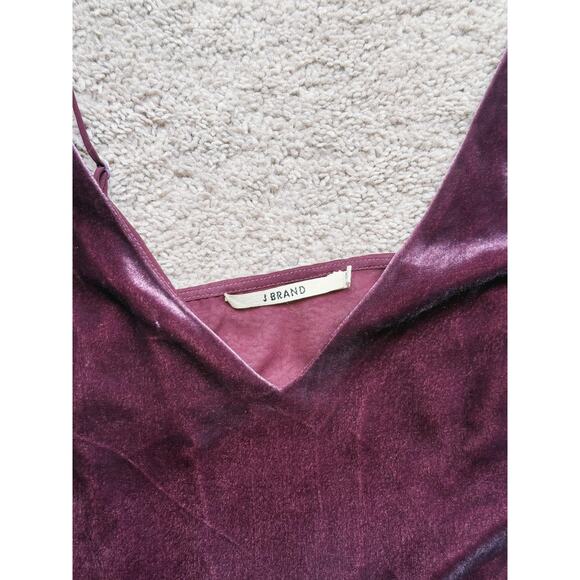 J Brand Lucy Velvet Burgundy Cami Tank Top Venetian XS Romantic Vamp Goth Witchy - Picture 4 of 5